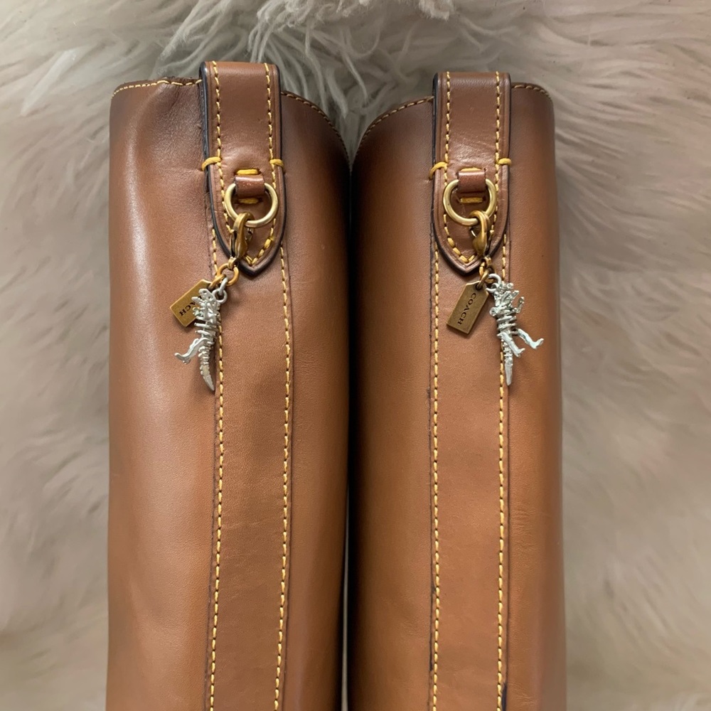 New! COACH Sutton Leather Charm Riding Boots - Picture 10 of 12